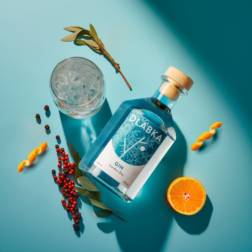 DLABKA LONDON DRY GIN 45% 0,5L - Balení: Bez krabičky + 0 Kč